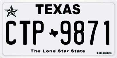TX license plate CTP9871
