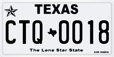 TX license plate CTQ0018