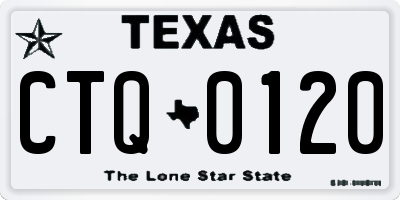 TX license plate CTQ0120