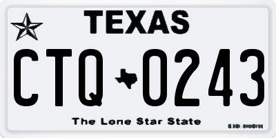TX license plate CTQ0243