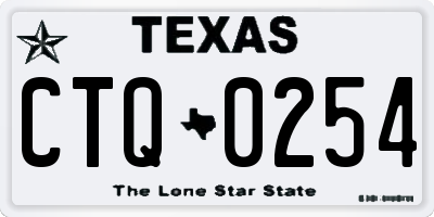 TX license plate CTQ0254