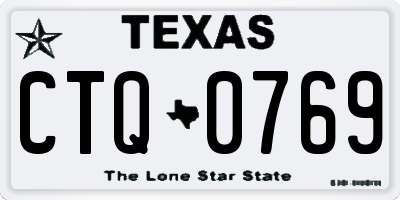 TX license plate CTQ0769