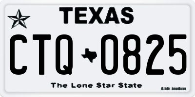 TX license plate CTQ0825