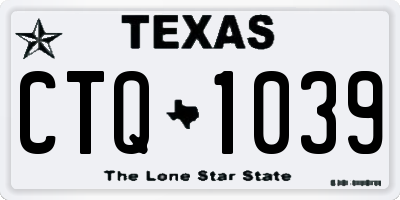 TX license plate CTQ1039