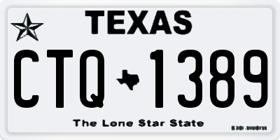 TX license plate CTQ1389