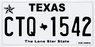TX license plate CTQ1542