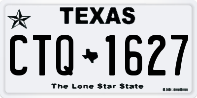 TX license plate CTQ1627