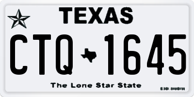 TX license plate CTQ1645