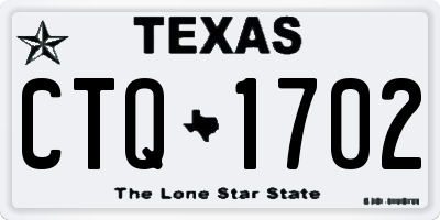 TX license plate CTQ1702