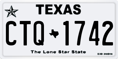 TX license plate CTQ1742