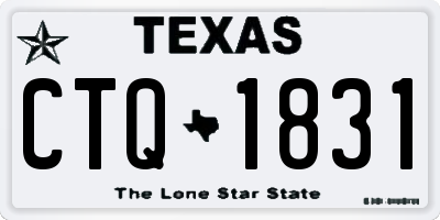 TX license plate CTQ1831