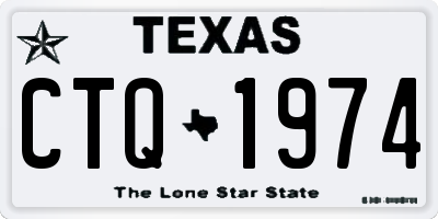 TX license plate CTQ1974