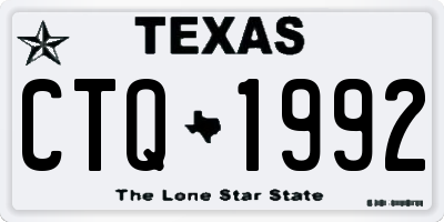 TX license plate CTQ1992