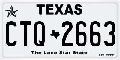 TX license plate CTQ2663