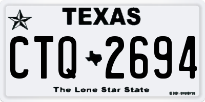 TX license plate CTQ2694