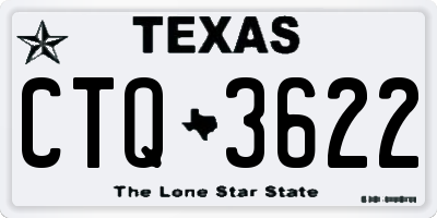 TX license plate CTQ3622