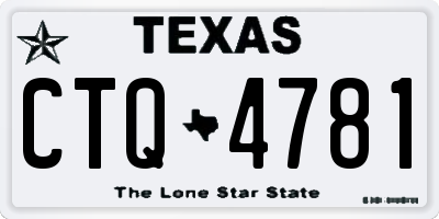 TX license plate CTQ4781