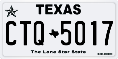TX license plate CTQ5017