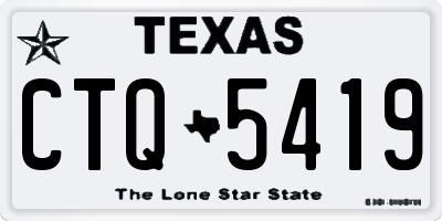 TX license plate CTQ5419