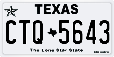 TX license plate CTQ5643