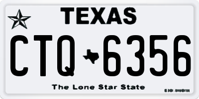 TX license plate CTQ6356