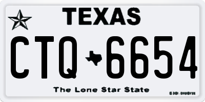 TX license plate CTQ6654