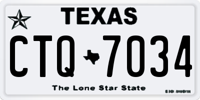 TX license plate CTQ7034