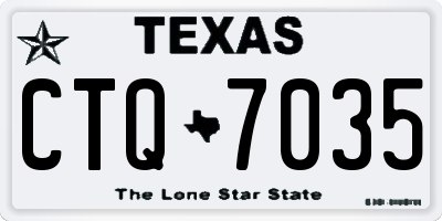 TX license plate CTQ7035