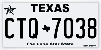 TX license plate CTQ7038