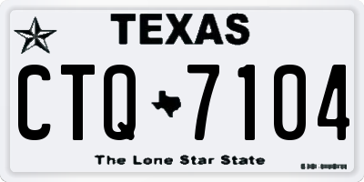 TX license plate CTQ7104