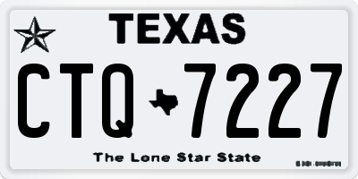TX license plate CTQ7227