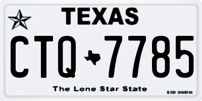 TX license plate CTQ7785