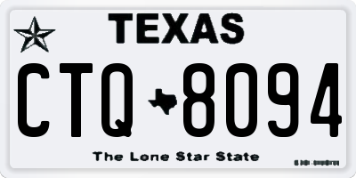 TX license plate CTQ8094