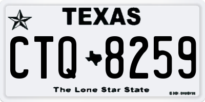 TX license plate CTQ8259