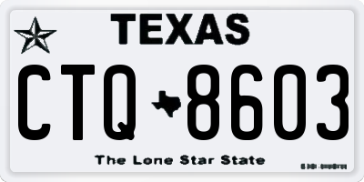TX license plate CTQ8603