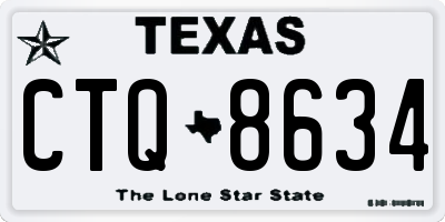 TX license plate CTQ8634