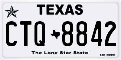 TX license plate CTQ8842