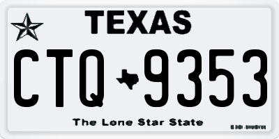 TX license plate CTQ9353
