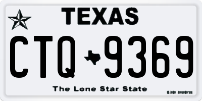TX license plate CTQ9369