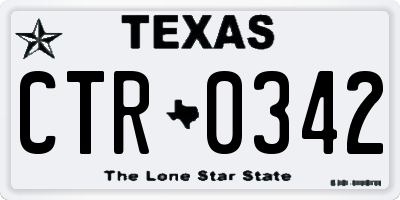 TX license plate CTR0342