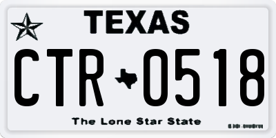TX license plate CTR0518