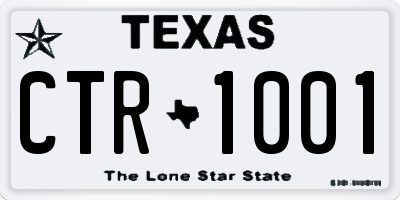 TX license plate CTR1001