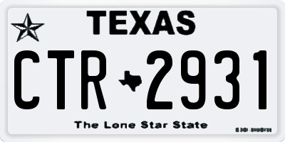 TX license plate CTR2931