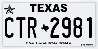 TX license plate CTR2981
