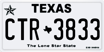 TX license plate CTR3833