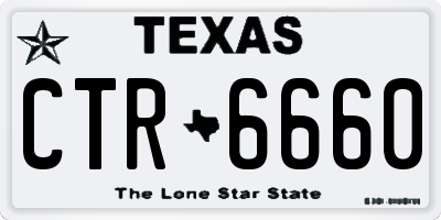 TX license plate CTR6660