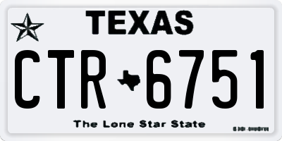 TX license plate CTR6751