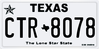 TX license plate CTR8078