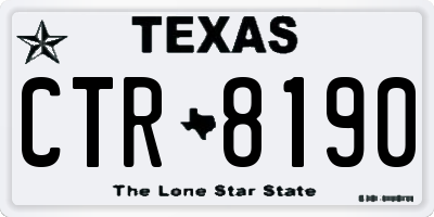 TX license plate CTR8190