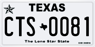 TX license plate CTS0081